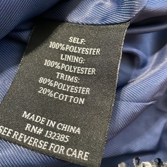 Stella + Lorenzo Tweed Navy White Pearl Rhinestone Embellished Blazer Medium M - Picture 9 of 11